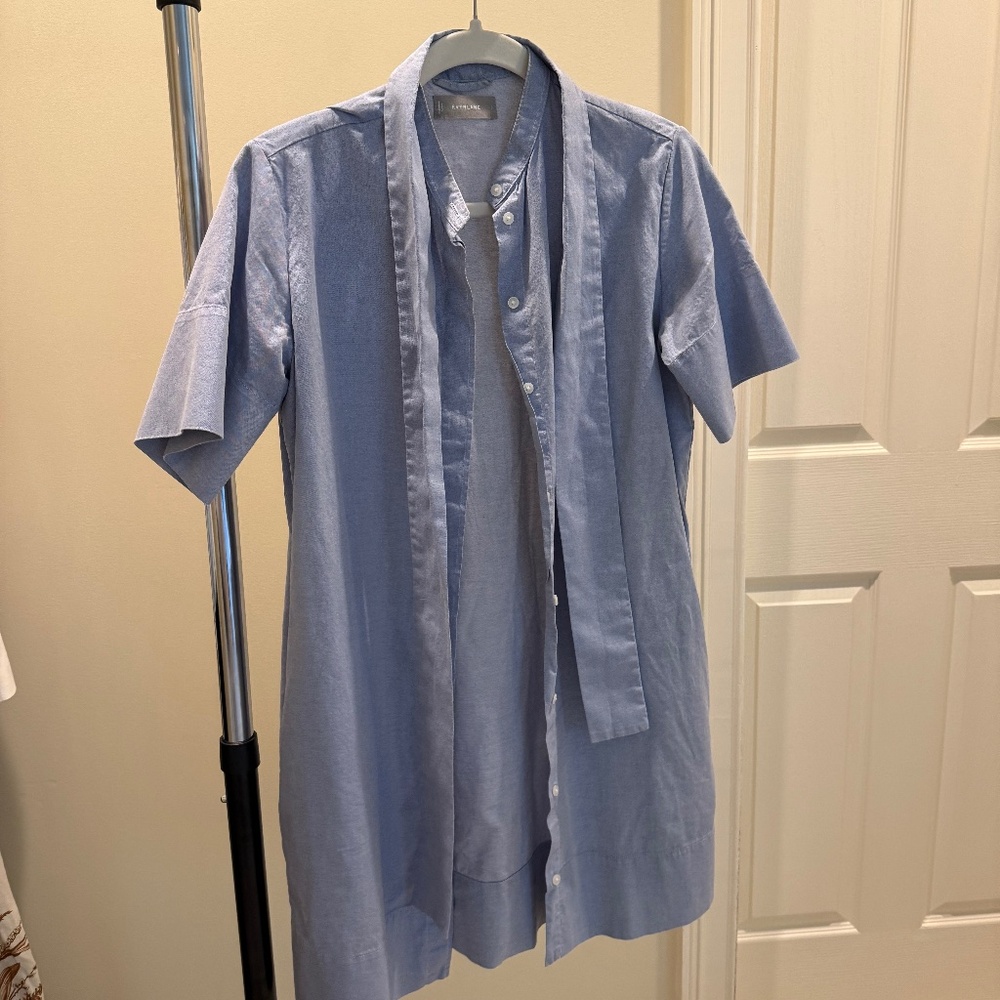 Everlane | Linen shirt dress | Blue | 0